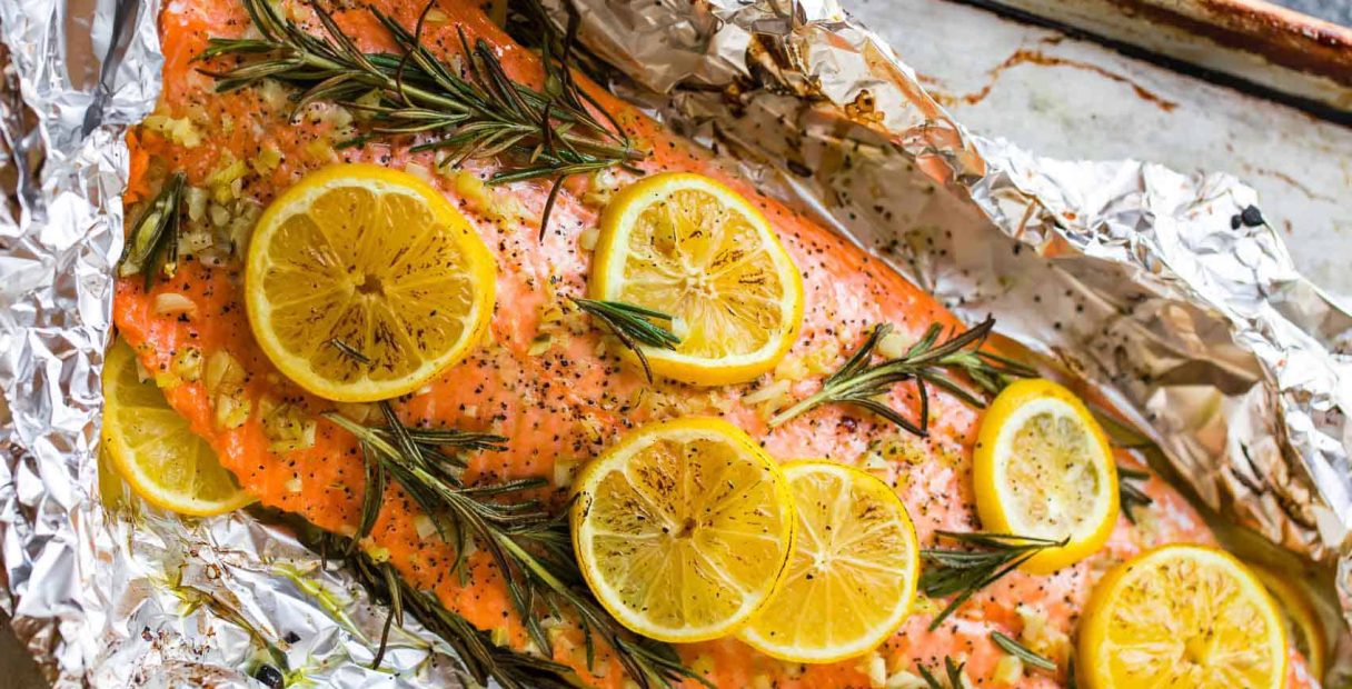 Baked Honey Cilantro Lime Salmon in Foil