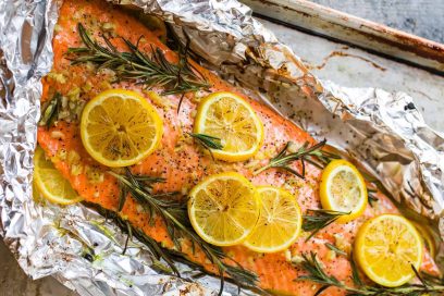 Baked Honey Cilantro Lime Salmon in Foil