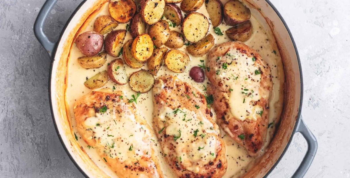 Chicken and Potatoes with Dijon Cream Sauce