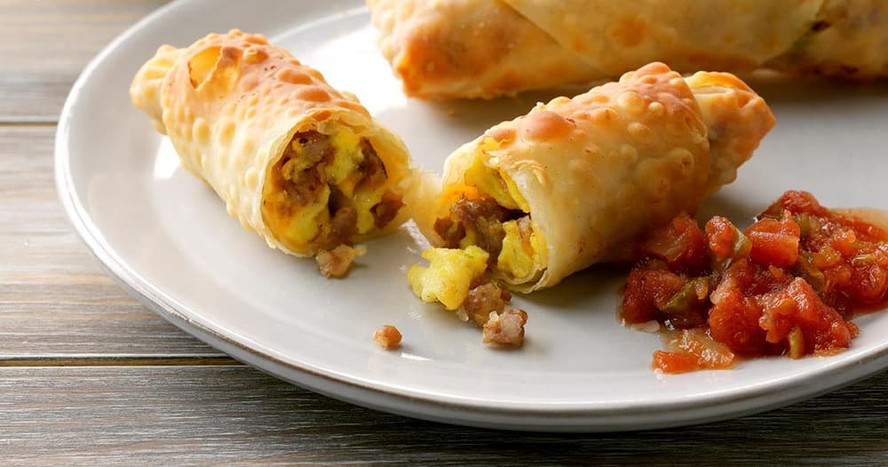 Rise and Shine with Cheesy Breakfast Egg Rolls