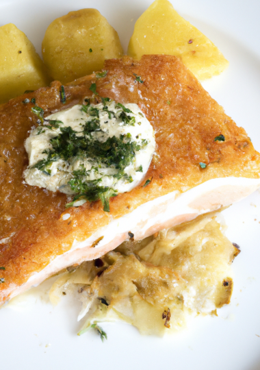 Potato and Horseradish Crusted Salmon